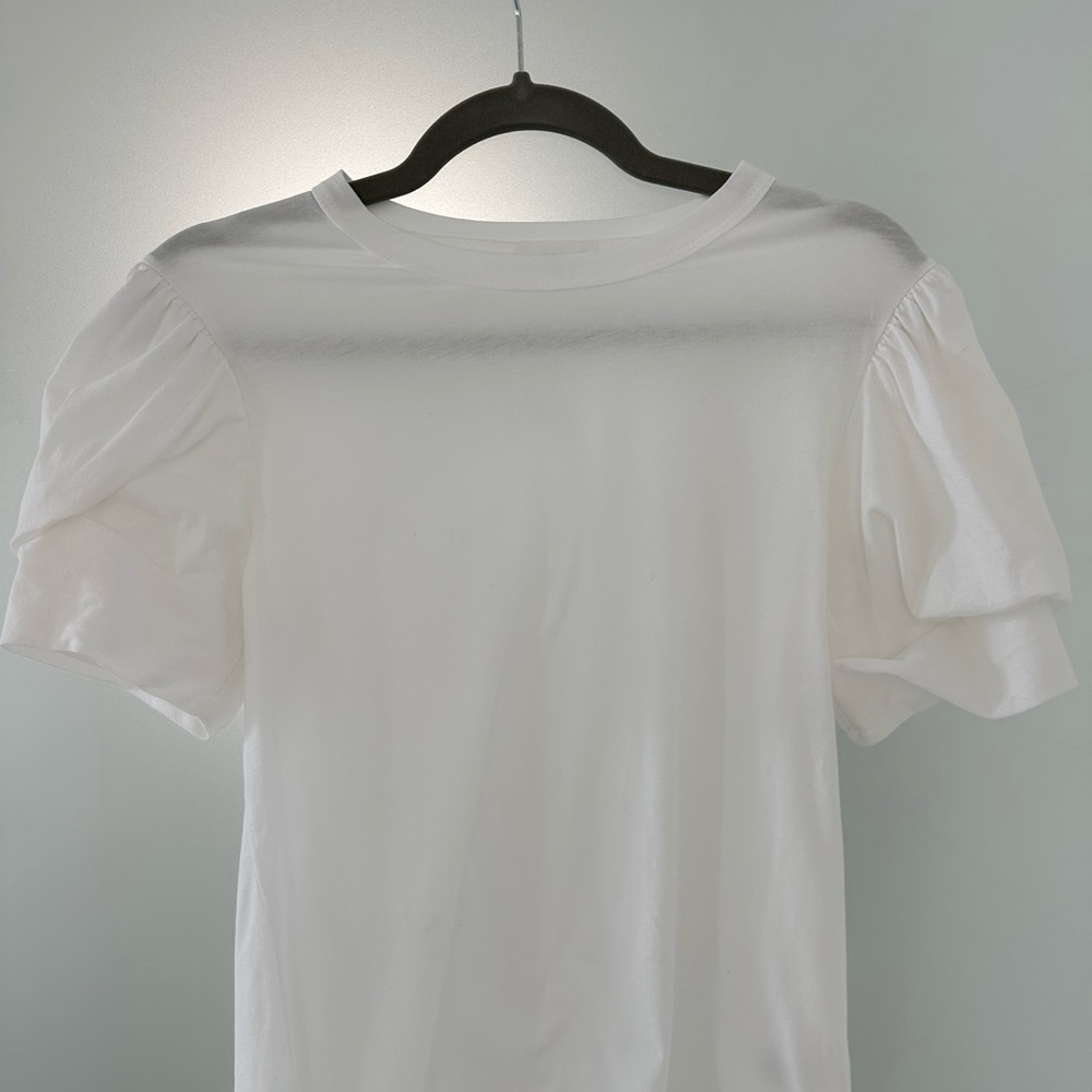 A.L.C puff sleeve white tee - size small